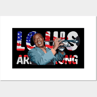 Louis Armstrong American Flag Posters and Art